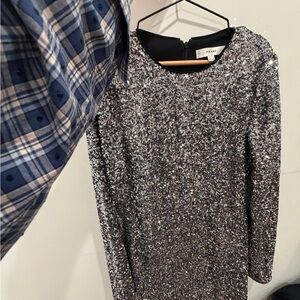 Frame Denim Silver Sequin Top